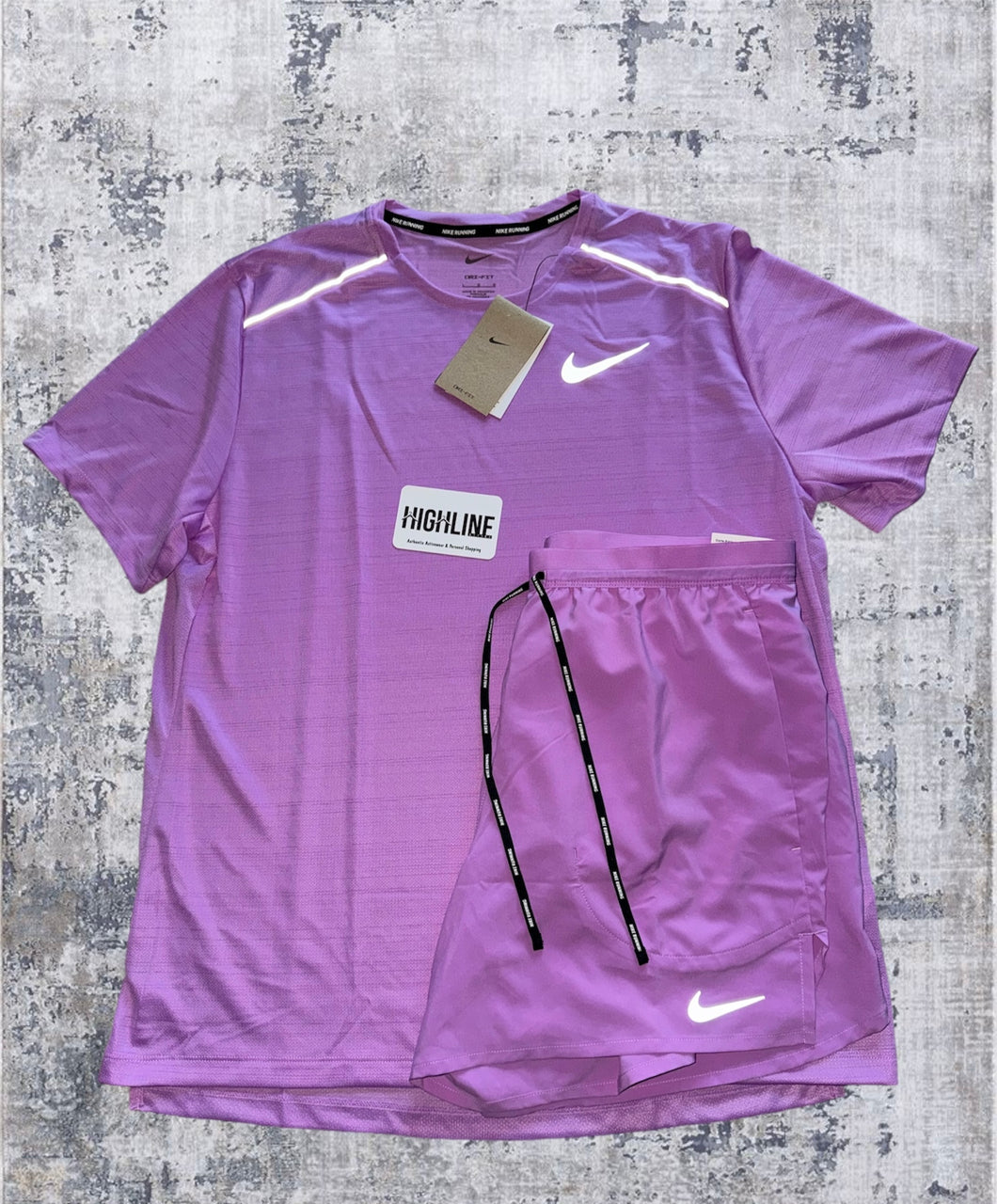 Nike miler 1.0 rush fuschia t-shirt and short set