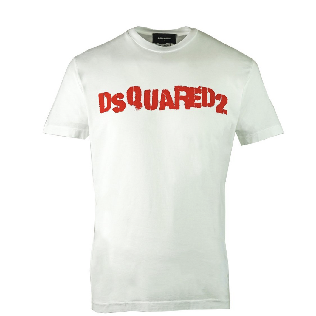 Dsquared2 spray paint white short sleeve t-shirt